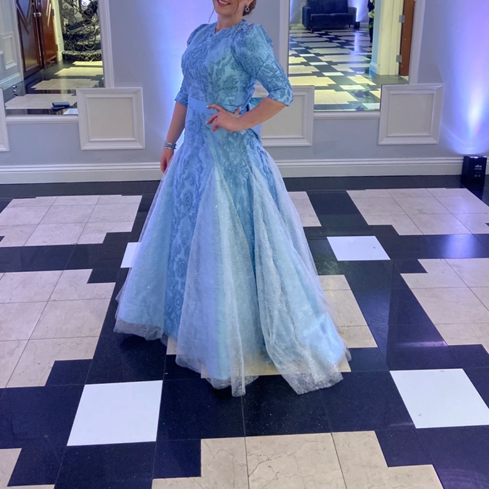 Baby blue custom gown